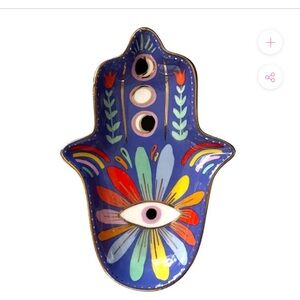 HAMSA  EVIL EYE TRINKET DISH hand painted New in box